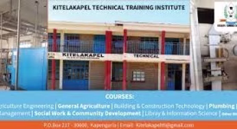 Kitelakapel Technical Training Institute Courses, Contacts, Fees, Location
