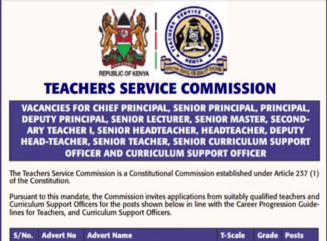 Application Links for the TSC Promotion Advertised Posts in 2025 1 TSC advert for promotion of teachers 21,313 vacancies August 2025