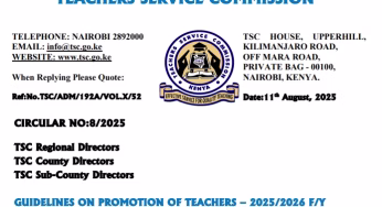 TSC New Promotion Guidelines for All Teachers 2025-2026