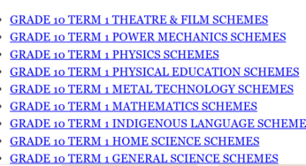 GRADE 10 MATHEMATICS SCHEMES OF WORK FOR TERM 1