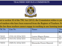 Latest List of teachers deregistered by TSC in November 2025