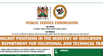Available TVET Jobs for Degree, Higher National Diploma and Diploma holders