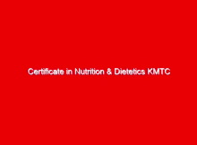 certificate in nutrition dietetics kmtc 2025 2026 intake entry requirements cutoff points 712726