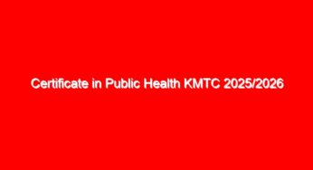 Certificate in Public Health KMTC 2025/2026 Intake: Entry Requirements & Cutoff Points