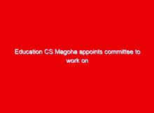 Education CS Magoha appoints committee to work on school reopening, reorganize calendar among the following other tasks 2 education cs magoha appoints committee to work on school reopening reorganize calendar among the following other tasks 10581