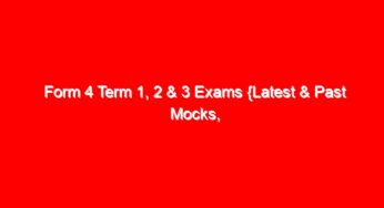 Form 4 Term 1, 2 & 3 Exams {Latest & Past Mocks, KCSE}