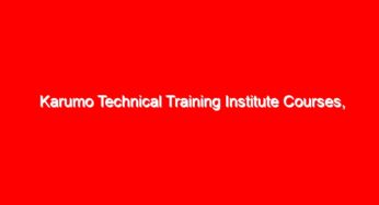 Karumo Technical Training Institute Courses, Contacts, Fees, Location