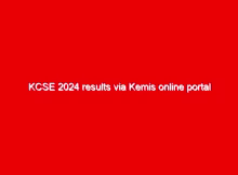 KCSE 2024 results via Kemis online portal 1 kcse 2024 results via kemis online portal 670322