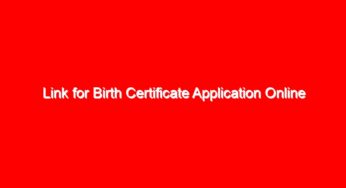 Link for Birth Certificate Application Online