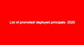 List of promoted/ deployed principals- 2020