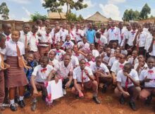 Nyakoiba Senior School's Students posing for a group photo during a ceremony at the school. Photo/ File.