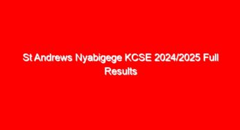 St Andrews Nyabigege KCSE 2024/2025 Full Results Analysis {Verified Knec Official Results}