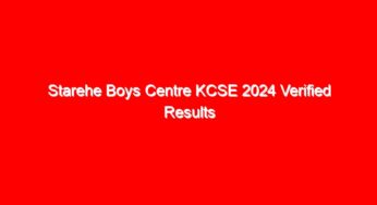 Starehe Boys Centre KCSE 2024 Verified Results Analysis & Grade Count