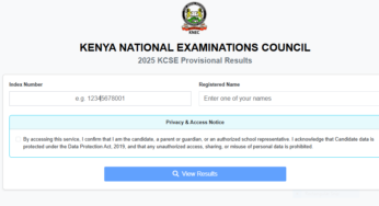 2025 KCSE Results Checking Link https://results.knec.ac.ke/