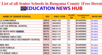 PDF List of all Senior Schools in Bungoma County {Free Download}
