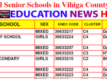 PDF List of all Senior Schools in Vihiga County {Free Download}