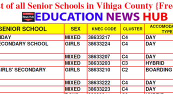 PDF List of all Senior Schools in Vihiga County {Free Download}