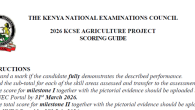 KCSE 2026 Project, Practical Exams Materials & Marking Schemes {Free PDF Downloads}