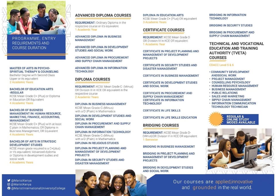 MARIST INTERNATIONAL UNIVERSITY COLLEGE- COURSES, FEES & PROSPECTUS FOR 2026/ 2027