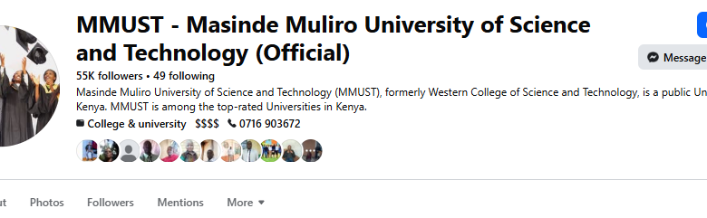 MASINDE MULIRO UNIVERSITY OF SCIENCE & TECHNOLOGY- COURSES, FEES & PROSPECTUS FOR 2026/ 2027