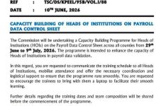 TSC Circular on Payroll Data Control Sheet Training 2026 2 TSC Circular on Payroll Data Control Sheet Training 2026