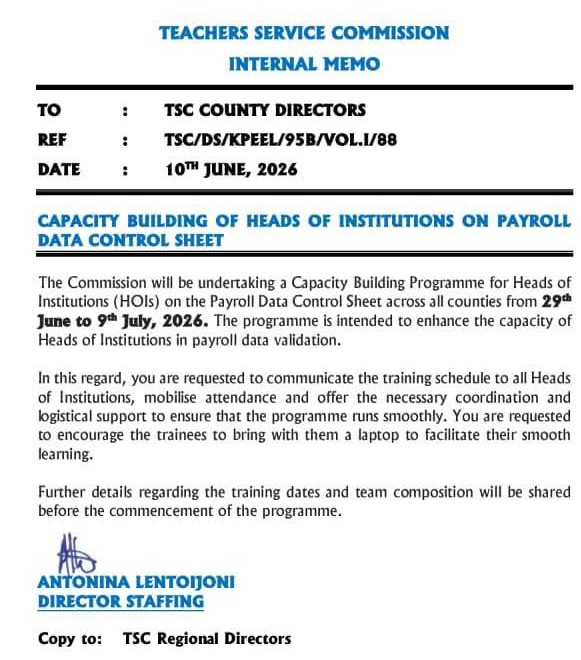 TSC Circular on Payroll Data Control Sheet Training 2026 2 TSC Circular on Payroll Data Control Sheet Training 2026