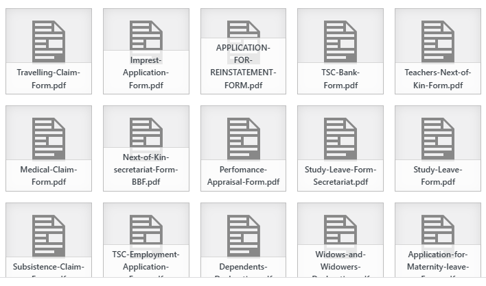 TSC Forms in free pdf downloads.