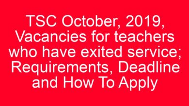 TSC October, 2019, Vacancies for teachers who have exited service; Requirements, Deadline and How To Apply 7 aitm title 1059 1780801060