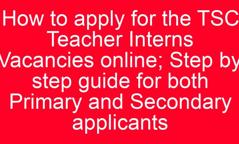 How to apply for the TSC Teacher Interns Vacancies online; Step by step guide for both Primary and Secondary applicants 1 aitm title 1206 1780801077