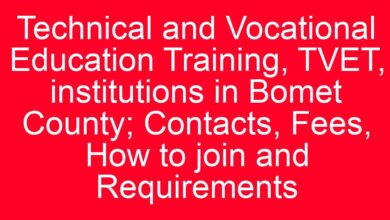 Technical and Vocational Education Training, TVET, institutions in Bomet County; Contacts, Fees, How to join and Requirements 7 aitm title 1300 1780801092