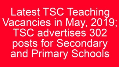Latest TSC Teaching Vacancies in May, 2019; TSC advertises 302 posts for Secondary and Primary Schools 8 aitm title 433 1780800774
