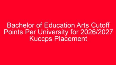 Bachelor of Education Arts Cutoff Points Per University for 2026/2027 Kuccps Placement 6 aitm title 757079 1780802015